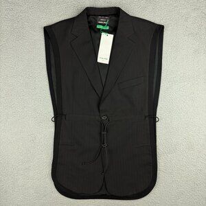 Wear Salad Vest Womens One Size Black Open Side Blazer Jacket Poncho Mens Unisex